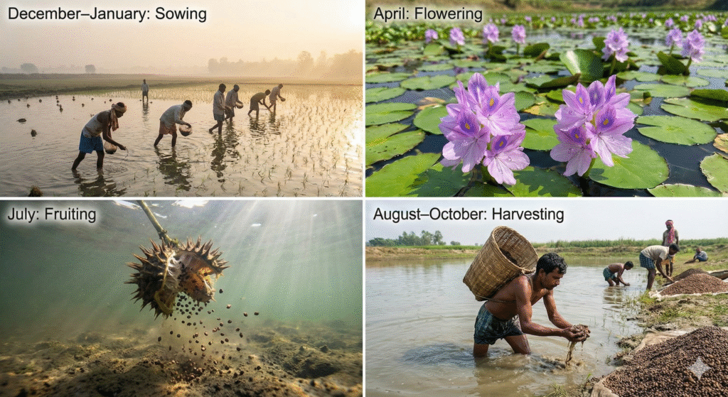 Mithila Makhana from sowing to harvesting in Bihar